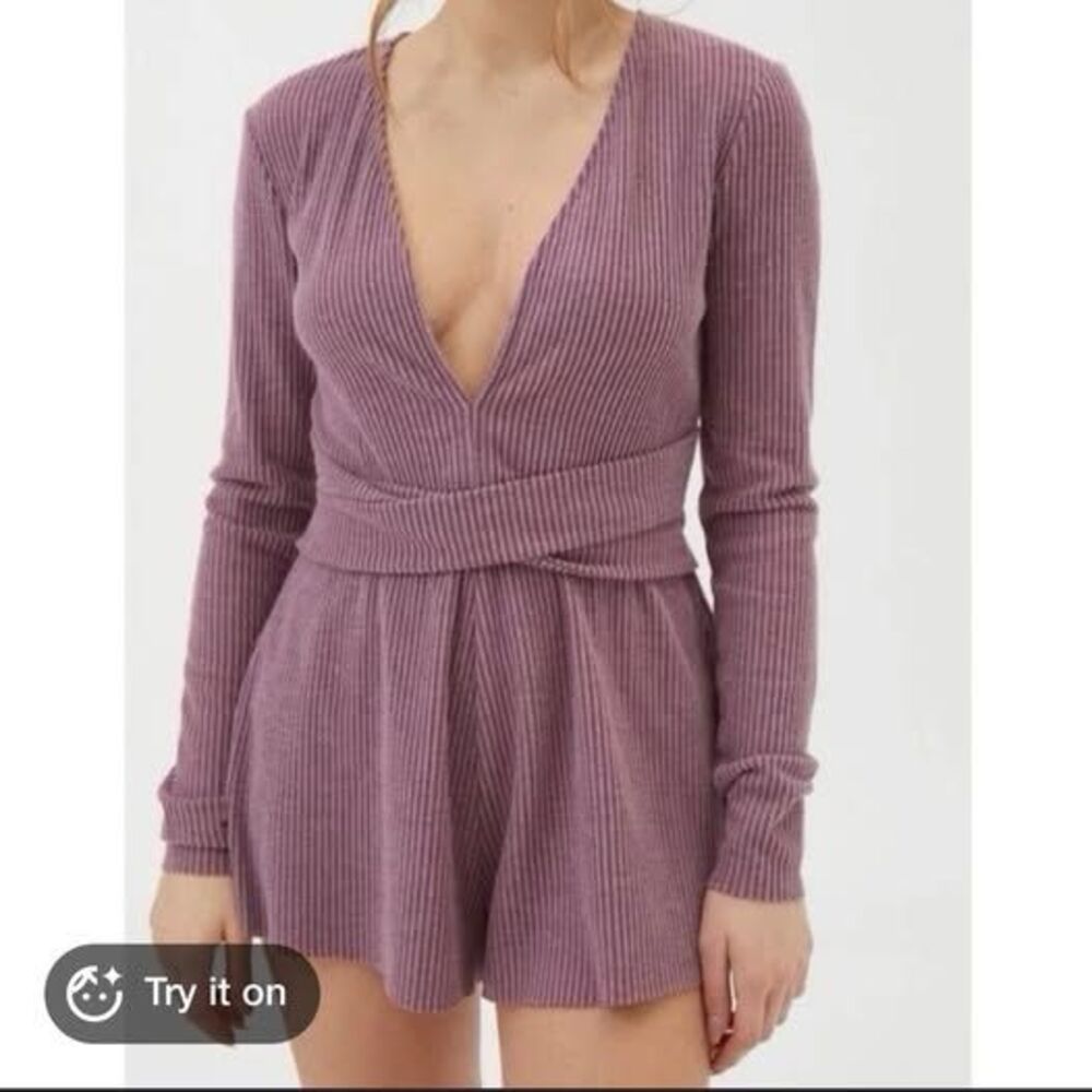 Urban Outfitters Purple Ribbed Romper